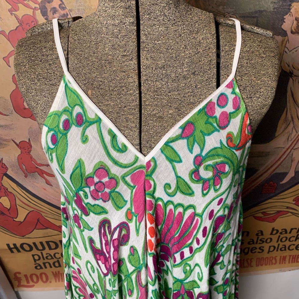 Theodora & Callum Kaftan Coverup Dress Linen Blend